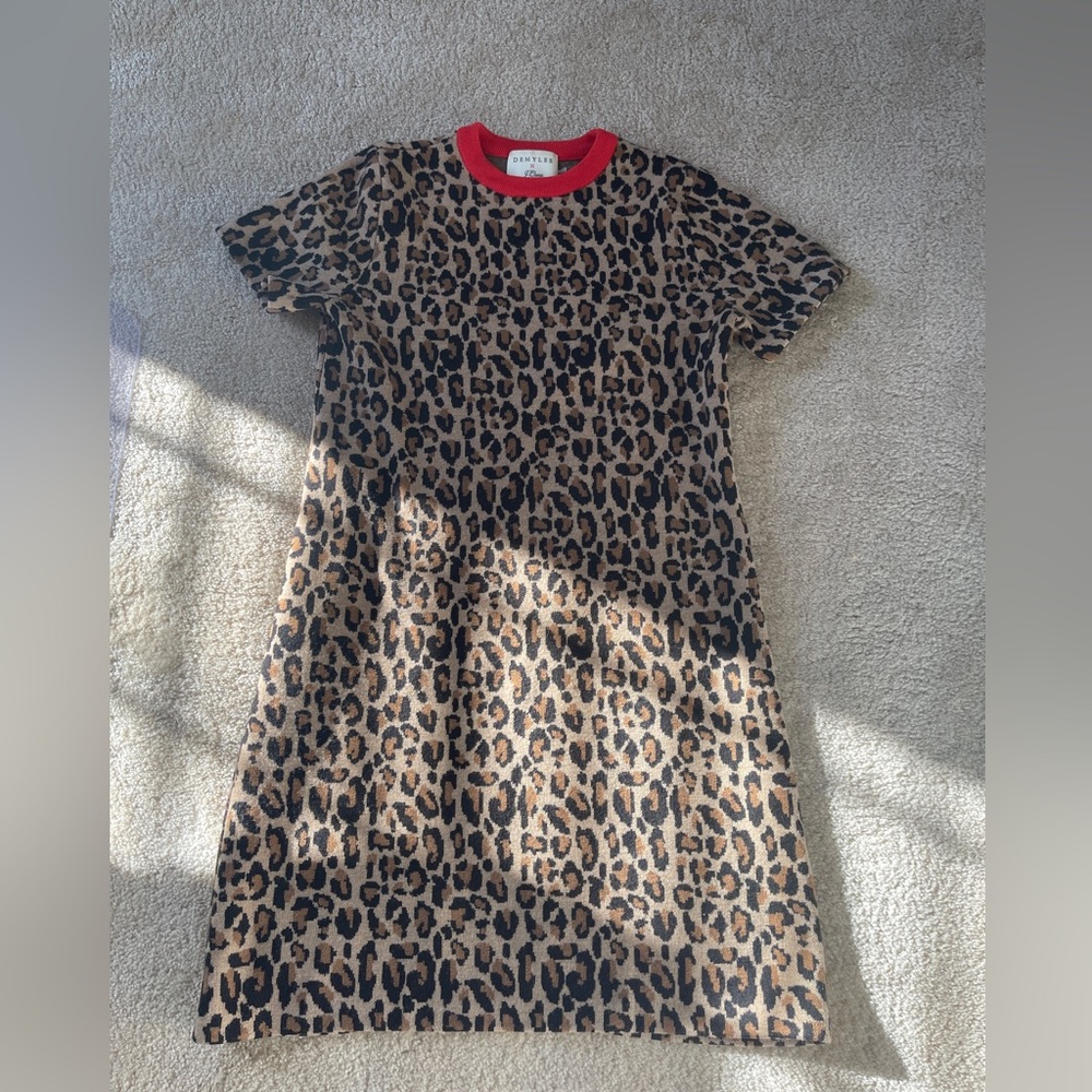 Demylee X J.Crew Leopard Print Sweater Dress - Small